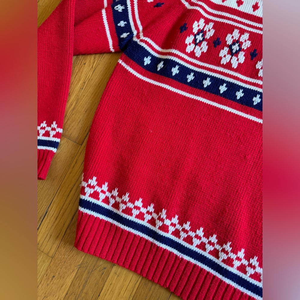 80s Vintage JC Penney Heavy Acrylic Knit Holiday Sweater - Picture 5 of 8